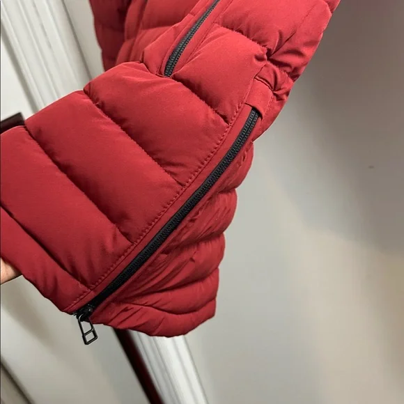 Moose Knuckles Burgundy Puffer Jacket with Fur Hood - Picture 7 of 7